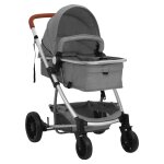 Vidaxl poussette pour bb 2 - en - 1 gris clair aluminium