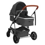 Vidaxl poussette pour bb 2 - en - 1 gris fonc aluminium