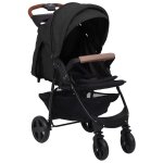 Vidaxl poussette pour bb 3 - en - 1 anthracite acier
