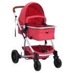 Vidaxl poussette pour bb 3 - en - 1 rouge aluminium