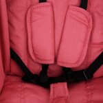 Vidaxl poussette bb  3 roues rouge et noir acier