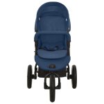 Vidaxl poussette pour b�b� bleu marine acier