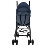 Vidaxl poussette bb bleu marine et noir acier