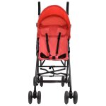 Vidaxl poussette bb rouge et noir acier