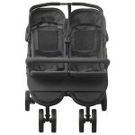 Vidaxl poussette  deux places anthracite acier