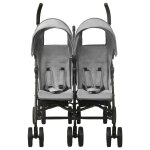 Vidaxl poussette à deux places gris clair acier Vidaxl poussette à deux places gris clair acier