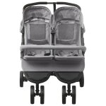 Vidaxl poussette  deux places gris clair acier