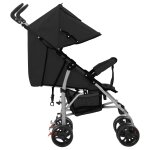 Vidaxl poussette / landau pliable 2 - en - 1 acier noir Vidaxl poussette / landau pliable 2 - en - 1 acier noir