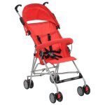 Vidaxl poussette pliante en acier rouge