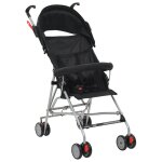 Vidaxl poussette pliante noir acier