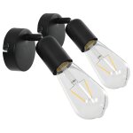 Vidaxl projecteur 2 pcs avec ampoules  filament 2w noir e27
