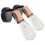 Vidaxl projecteurs 2 pcs noir et cuivre e27