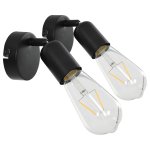 Vidaxl projecteurs 2 pcs noir e27