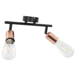 Vidaxl projecteur  2 voies avec ampoules  filament 2w noir et cuivre