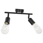 Vidaxl projecteur  2 voies avec ampoules  filament 2 w noir e27