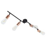 Vidaxl projecteur  4 voies avec ampoules  filament 2w noir et cuivre