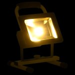 Vidaxl projecteur  led rechargeable avec poigne 30 w blanc chaud