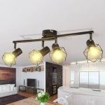 Vidaxl projecteur style industriel noir avec 4 ampoules led