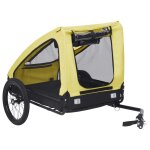 Vidaxl remorque pour animaux de compagnie jaune et noir