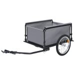 Vidaxl remorque de bicyclette gris et orange 65 kg