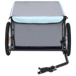 Vidaxl remorque de bicyclette noir et bleu 65 kg