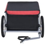 Vidaxl remorque de bicyclette noir et rouge 65 kg