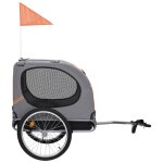 Vidaxl remorque de vélo pour chiens orange et gris Vidaxl remorque de vélo pour chiens orange et gris