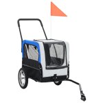 Vidaxl remorque de vlo pour chiens et poussette 2 - en - 1 gris et bleu