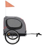 Vidaxl remorque de vlo pour chiens rouge et noir