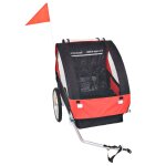 Vidaxl remorque de v�lo pour enfants rouge et noire 30 kg