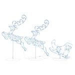 Vidaxl renne / traneaux nol volant acrylique 260x21x87 cm blanc froid
