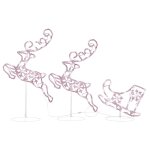 Vidaxl renne / traneaux nol volant acrylique 260x21x87cm blanc chaud