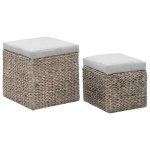 Vidaxl repose - pied 2 pcs jacinthe d'eau gris