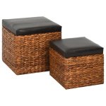 Vidaxl repose - pieds 2 pcs jacinthe d'eau marron