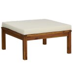Vidaxl repose - pied avec coussin blanc cr�me bois d'acacia massif