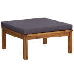 Vidaxl repose - pied avec coussin gris fonc bois d'acacia massif