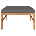Vidaxl repose - pied avec coussin gris fonc bois de teck massif