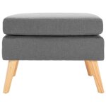 Vidaxl repose - pied gris clair tissu