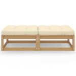 Vidaxl repose - pieds de jardin avec coussins 2 pcs bois de pin solide