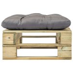 Vidaxl repose - pied de jardin avec coussin gris bois vert