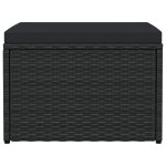 Vidaxl repose - pied de jardin avec coussin noir rsine tresse