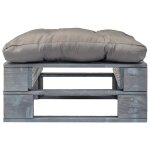 Vidaxl repose - pied palette de jardin avec coussins gris bois gris