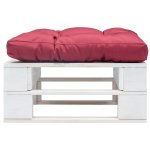Vidaxl repose - pied palette de jardin avec coussin rouge blanc bois