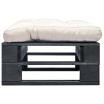 Vidaxl repose - pied palette de jardin et coussin sable bois noir