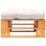 Vidaxl repose - pied palette de jardin et coussin sable marron miel bois