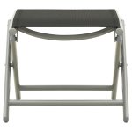 Vidaxl repose - pied pliable noir et argenté textilène et aluminium Vidaxl repose - pied pliable noir et argenté textilène et aluminium