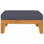 Vidaxl repose - pied sectionnel avec coussin gris fonc� bois d'acacia