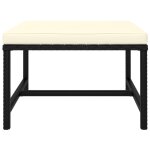 Vidaxl repose - pied sectionnel avec coussin noir rsine tresse