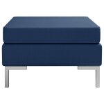 Vidaxl repose - pied sectionnel avec coussin tissu bleu