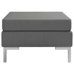 Vidaxl repose - pied sectionnel avec coussin tissu gris fonc
